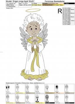 Preview: Teilapplikation "Engel-Junge" (13x18 ; 20x20 ; 20x30)